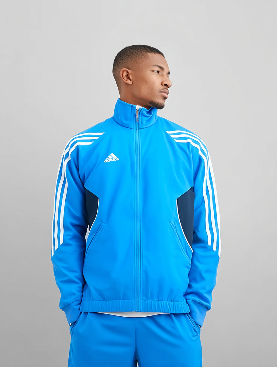 Archive Adidas Track Jacket | 90s-Era Color Block Shell | Royal Blue | Men's M