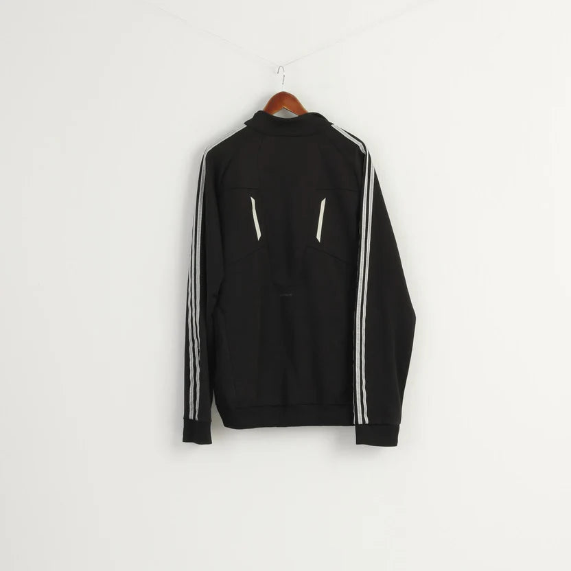 Adidas Vintage Men's Track Jacket - Black 3-Stripe (Size L / XL approx.)