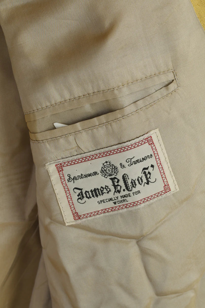 James B. Cook Men's Vintage Blazer - Light Yellow Linen Blend (Size EU 54 / US 44 / XL / 2XL)