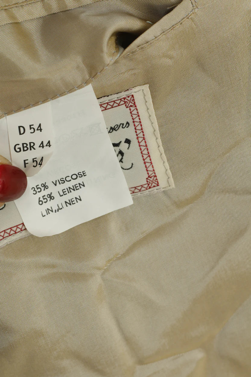 James B. Cook Men's Vintage Blazer - Light Yellow Linen Blend (Size EU 54 / US 44 / XL / 2XL)